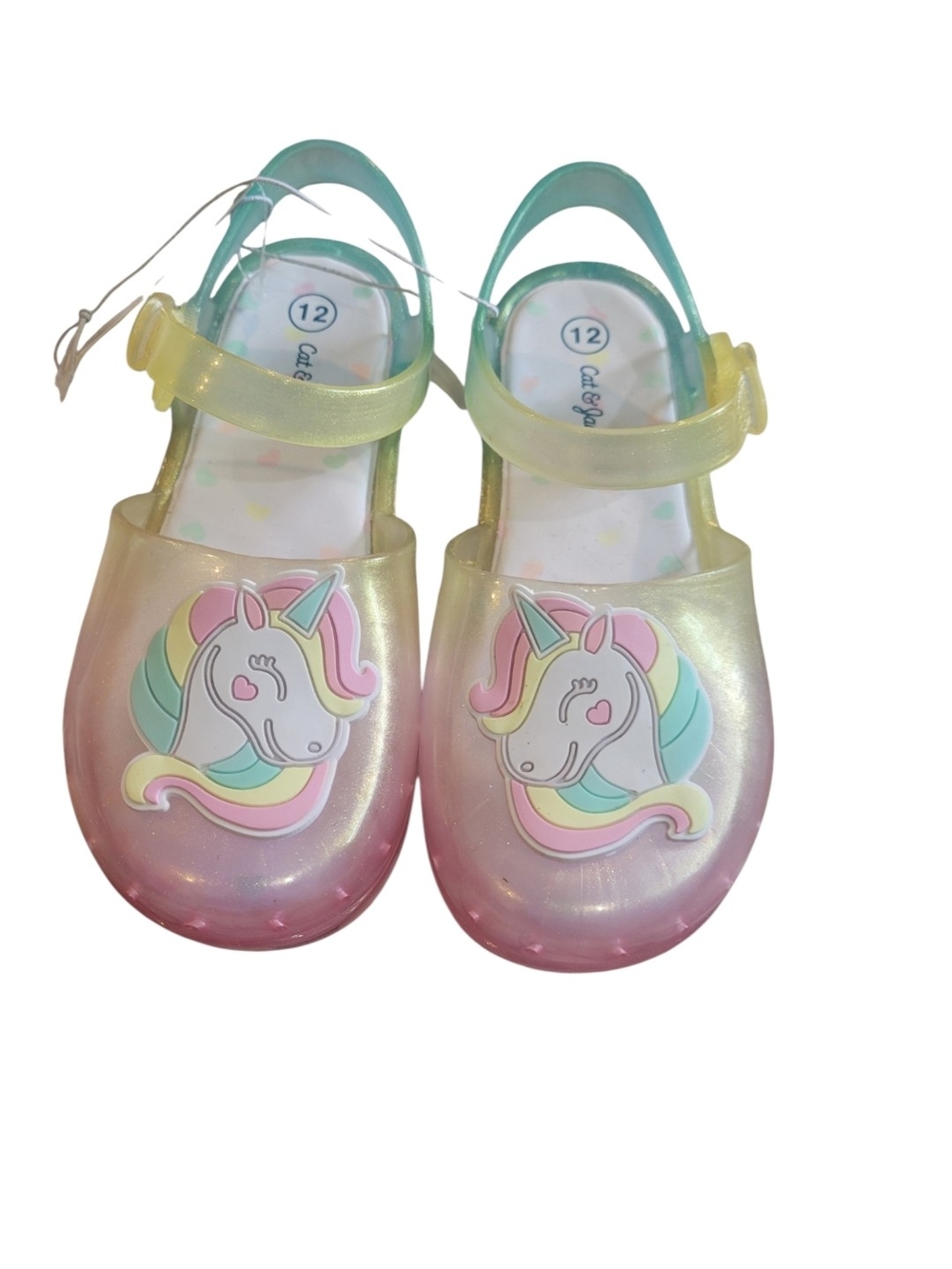 Cat & Jack Kids Unicorn Jelly Sandals - Shimmer Pink & Mint